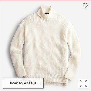 J Crew Cotton Cashmere Turtleneck in Cream Size XXS